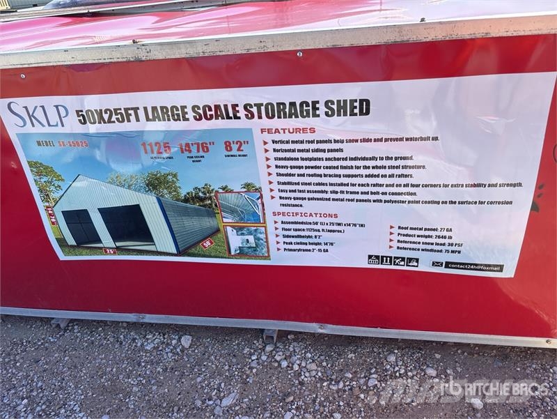  SKLP SK-S5025 25 ft x 50 ft Metal Storage Building Stahlrahmenaufbauten