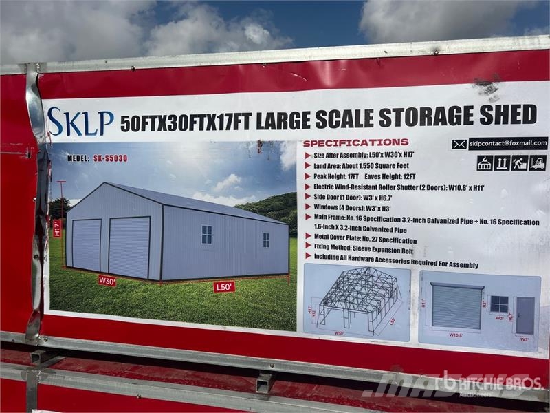 SKLP SK-S5030 50 ft x 30 ft Double Garage Metal Sh Jeklene gradbene konstrukcije