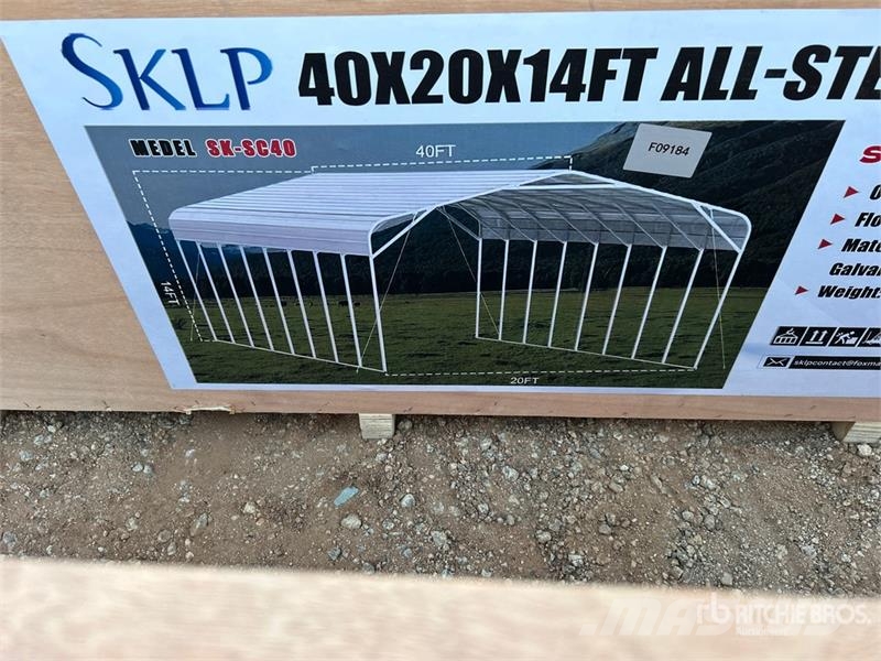  SKLP SK-SC40 20 ft x 40 ft All Steel Carport (Unus 철골 건물