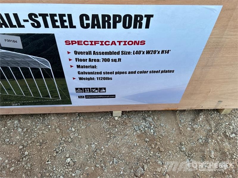  SKLP SK-SC40 20 ft x 40 ft All Steel Carport (Unus 철골 건물