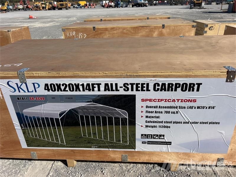  SKLP SK-SC40 20 ft x 40 ft All-Steel Carport (Unus Stahlrahmenaufbauten