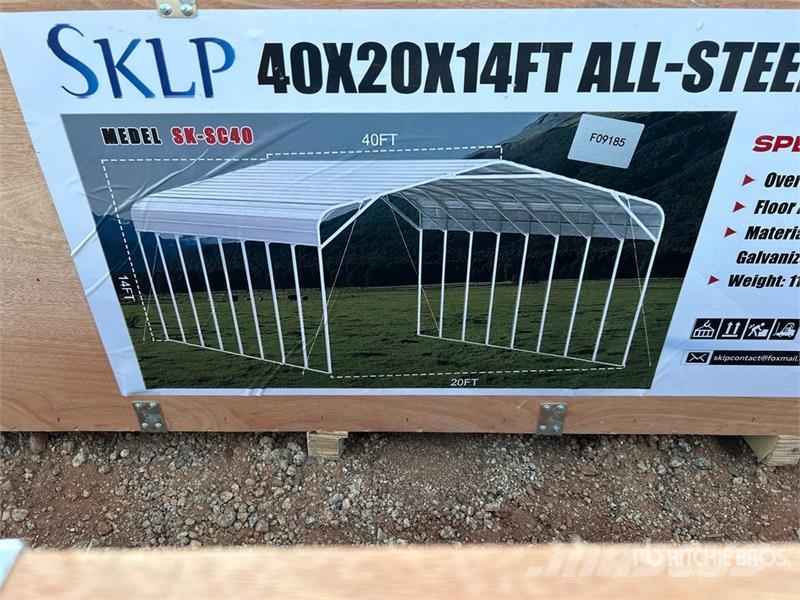  SKLP SK-SC40 20 ft x 40 ft All Steel Carport (Unus 철골 건물