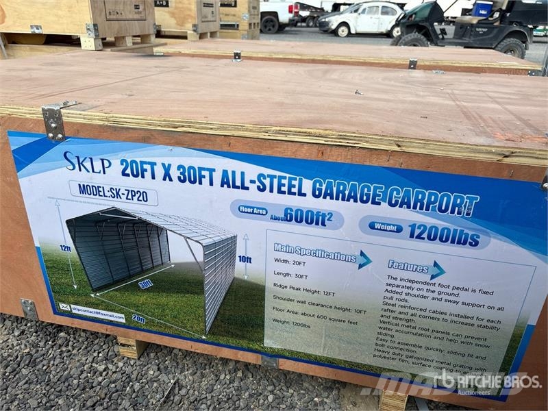  SKLP SK-ZP20 20 ft x 30 ft All-Steel Carport (Unus Jeklene gradbene konstrukcije