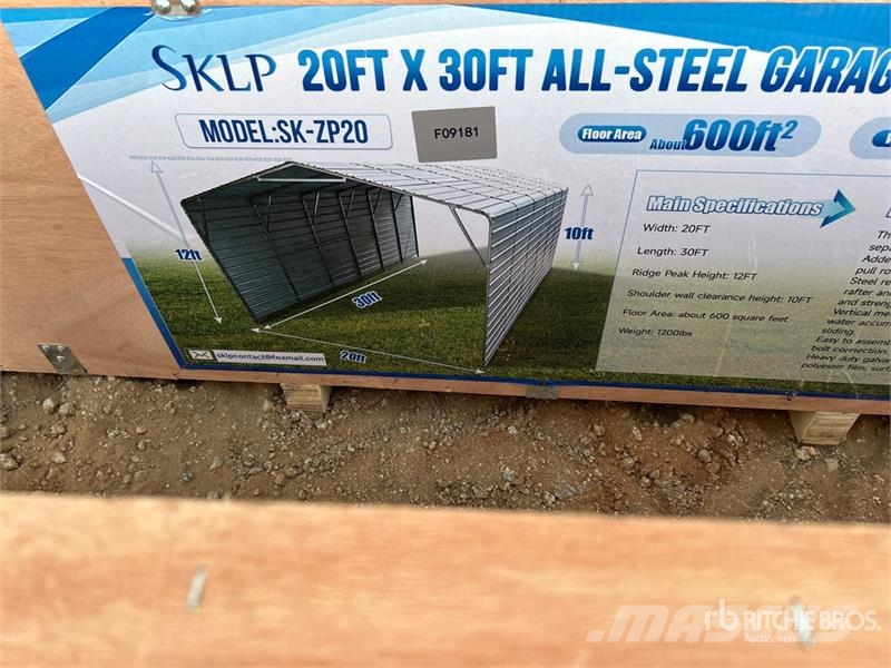 SKLP SK-ZP20 20 ft x 30 ft All-Steel Carport (Unus 철골 건물