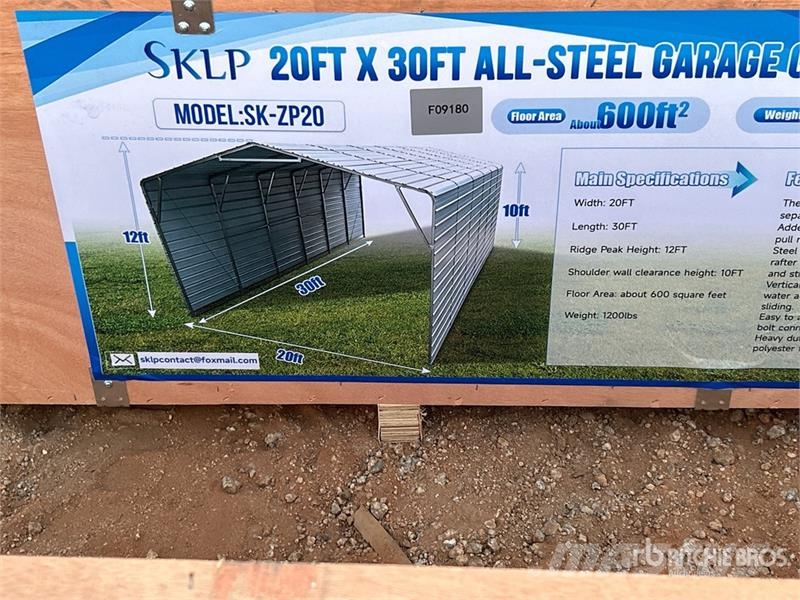 SKLP SK-ZP20 20 ft x 30 ft All-Steel Carport (Unus 철골 건물
