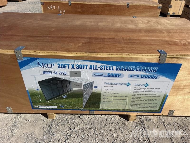 SKLP SK-ZP20 20 ft x 30 ft All-Steel Carport (Unus Stahlrahmenaufbauten