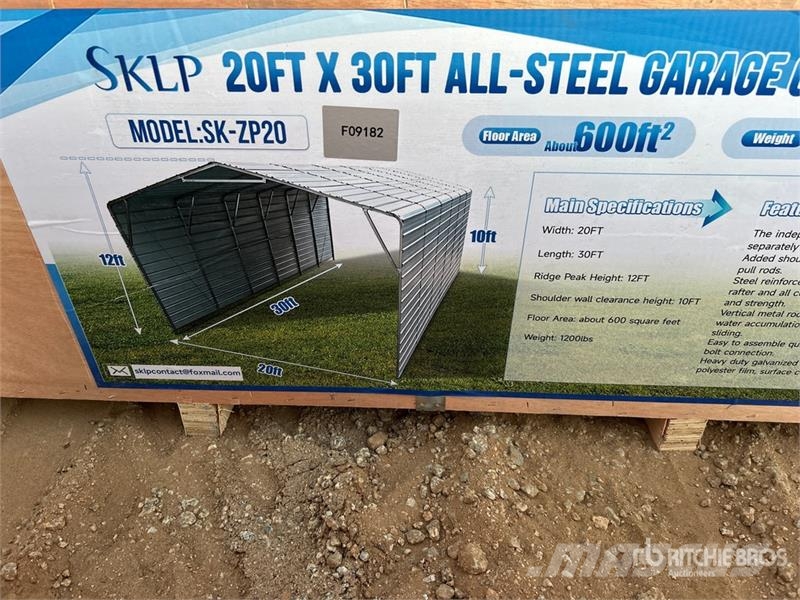 SKLP SK-ZP20 20 ft x 30 ft All-Steel Carport (Unus 철골 건물