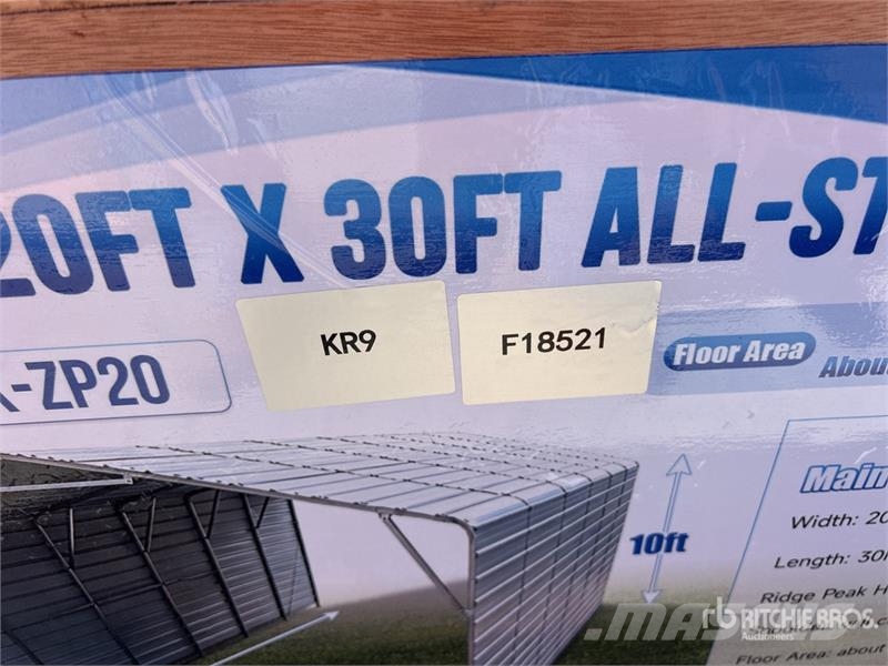 SKLP SK-ZP20 20 ft x 30 ft All-Steel Carport (Unus Stahlrahmenaufbauten