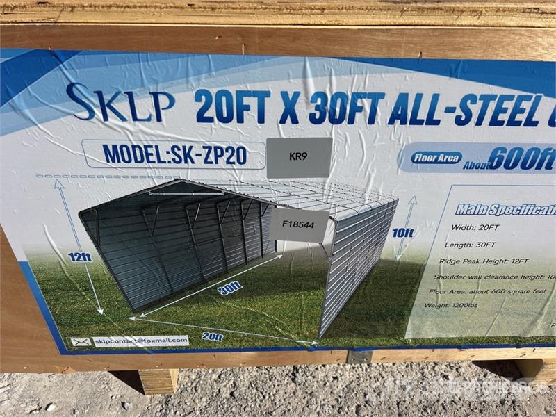 SKLP SK-ZP20 20 ft x 30 ft All-Steel Carport (Unus Stahlrahmenaufbauten