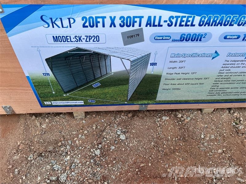  SKLP SK-ZP20 20 ft x 30 ft All-Steel Carport (Unus 철골 건물