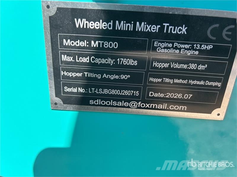 SKLP SL-MT800 Mini Wheeled Mini Mixer Truck Concre Accesorios