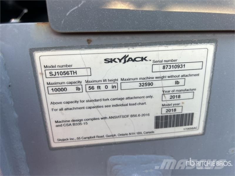 SkyJack SJ1056TH Telehandler Telescopic handlers