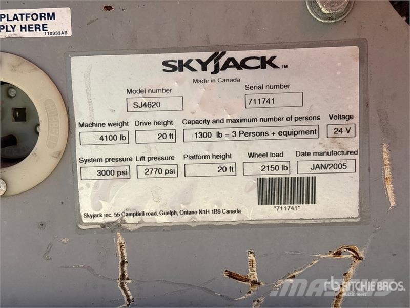 SkyJack SJ4620 رافعات مقصية الشكل