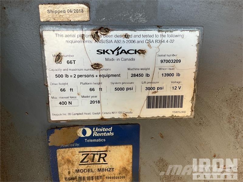 SkyJack SJ66T Teleskopske podizne platforme