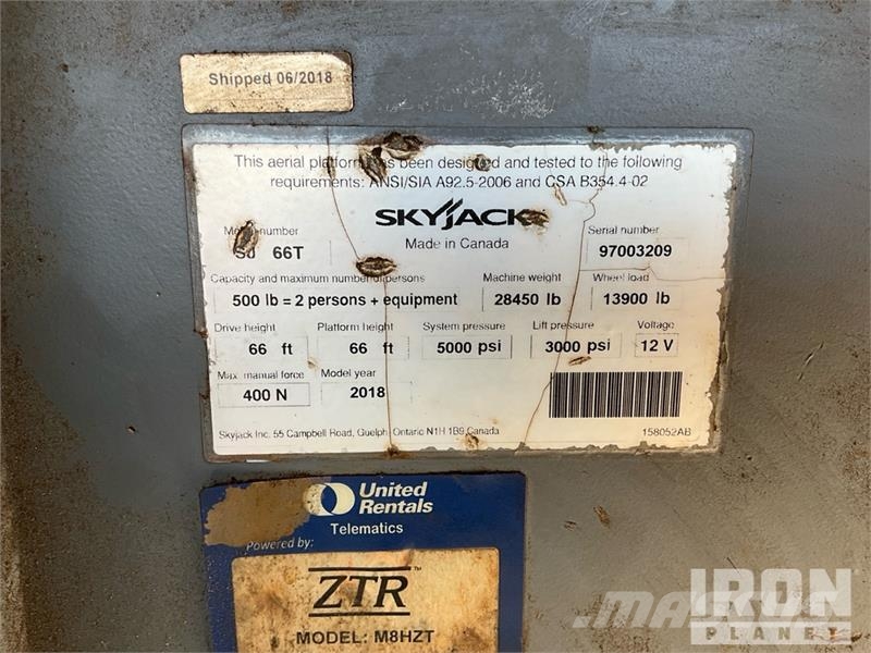 SkyJack SJ66T Teleskopske podizne platforme