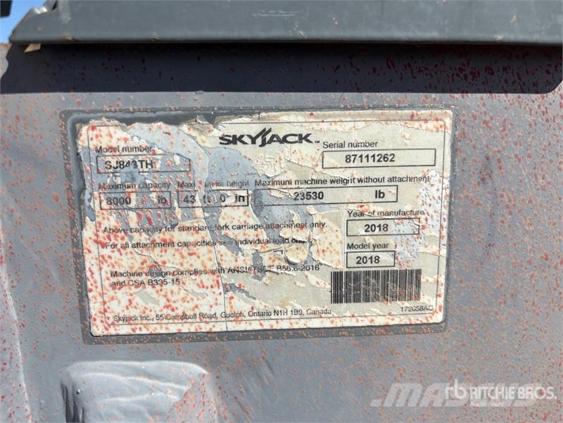 SkyJack SJ843TH Telehandler 텔러 핸들러