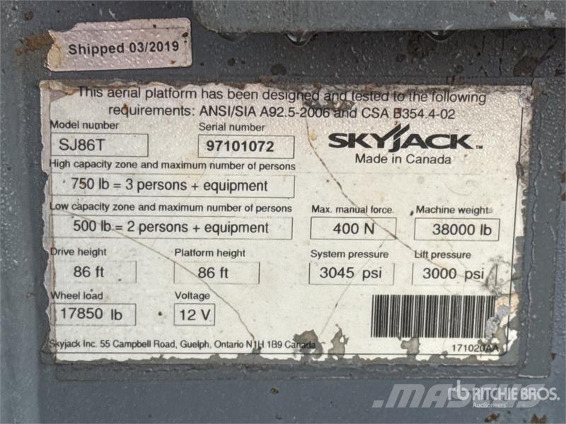 SkyJack SJ86T 4WD Diesel Telescopic Boom Lift Teleszkópos emelők