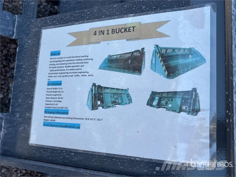 Skyway WBCT-4IN1 74 in Multi-Purpose Skid Steer Bu Godet