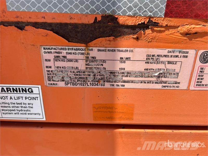 Snake DMP610 10 ft T/A Dump Utility Trailer Bañera