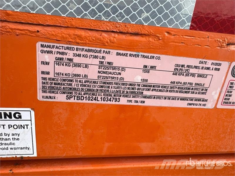 Snake DMP610-7K HD 10 ft T/A Dump Utility Trailer Bañera