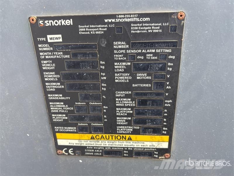 Snorkel 660SJ 4WD Diesel Telescopic Boom Lift Teleskoplifte