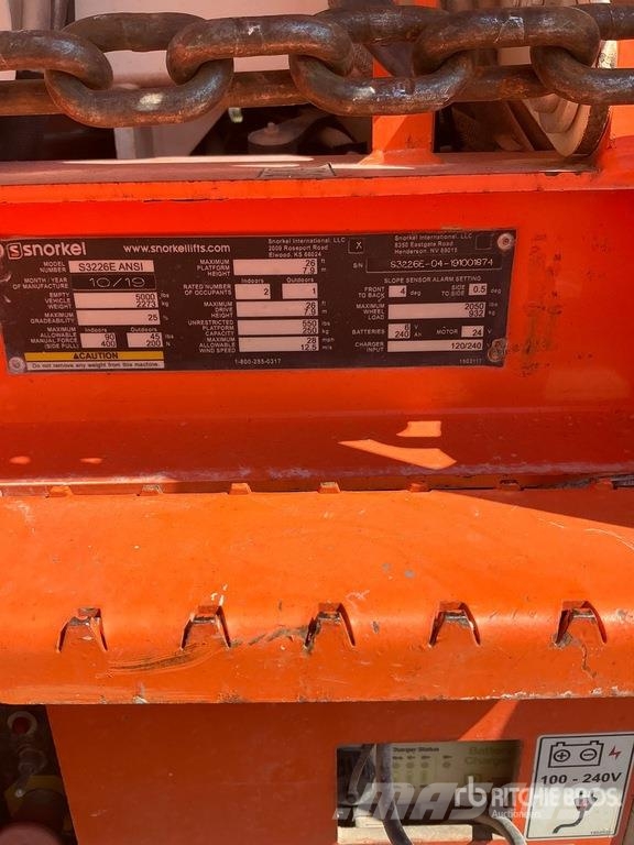 Snorkel S3226E Scissor Lift Elevadores de tesoura