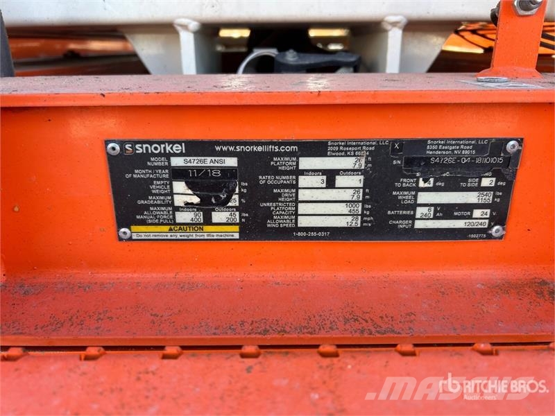 Snorkel S4726E Electric Scissor Lift Ollós emelők
