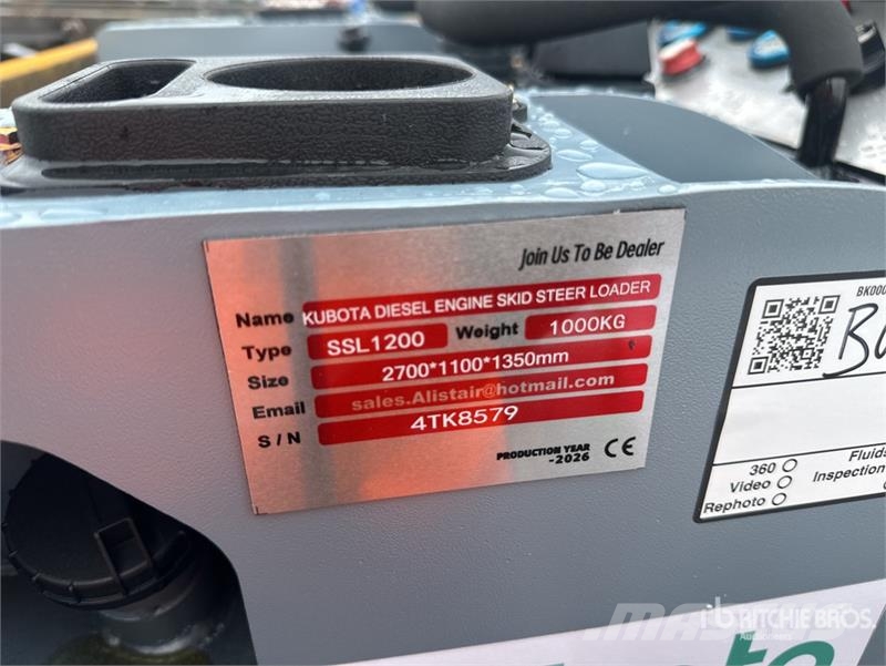SSL1200-GRAY Mini Kubota Diesel Compact Track Load Šmykom riadené nakladače