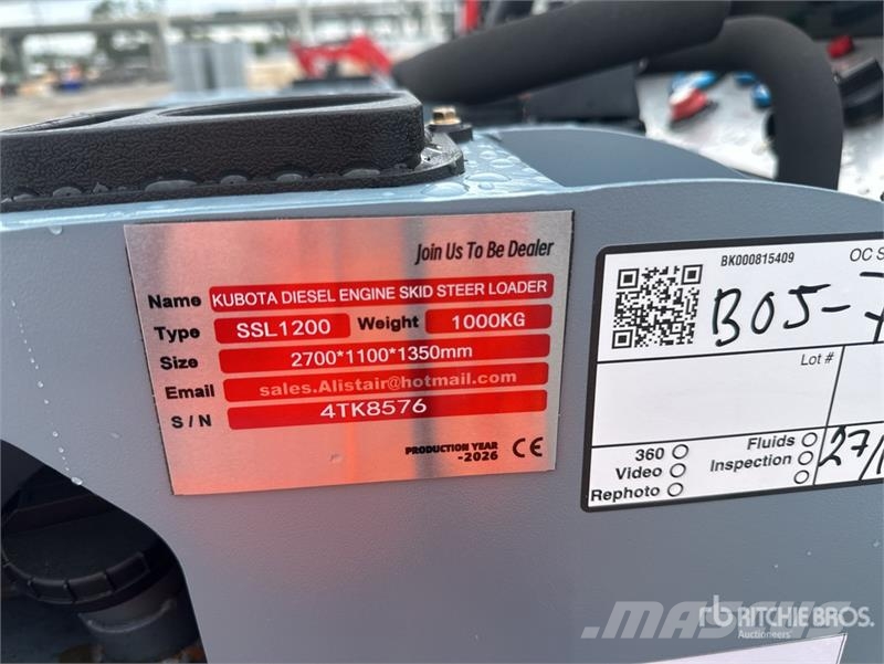 SSL1200-GRAY Mini Kubota Diesel Compact Track Load Šmykom riadené nakladače