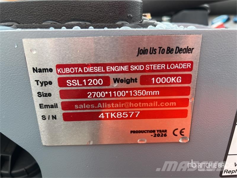  SSL1200-GRAY Mini Kubota Diesel Compact Track Load Šmykom riadené nakladače