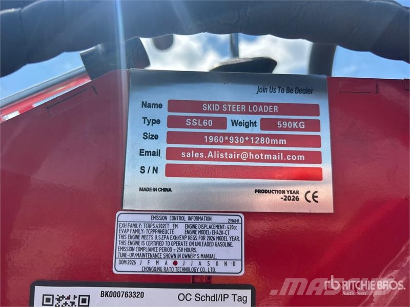 SSL60-RED Mini Compact Track Loader (Unused) Skid steer loderler