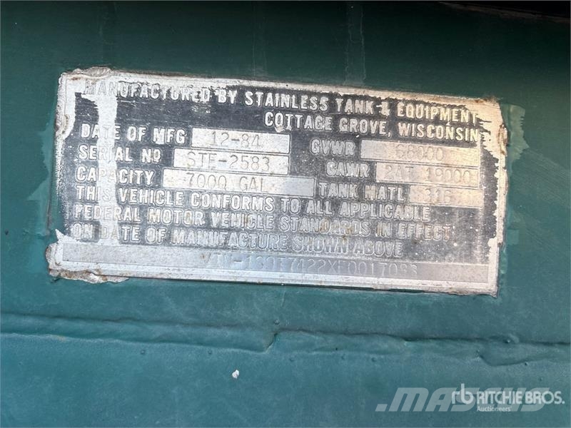 Stainless Steel Tank MC307 7000 gal T/A Tanker Tra 탱커 트레일러