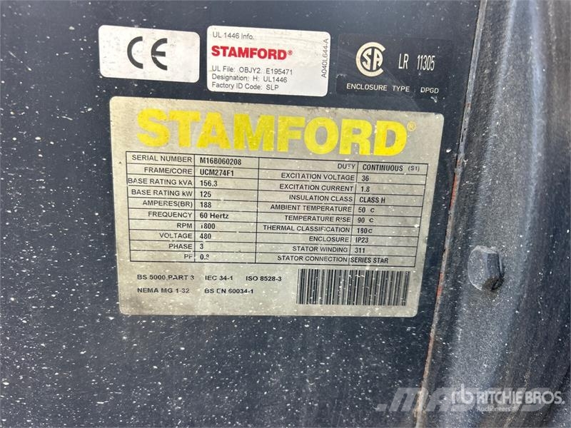 Stamford 125 kW Skid-Mounted Generator Set Diesel Generators