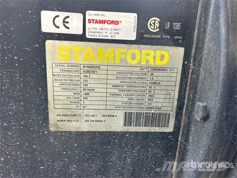Stamford 125 kW Skid-Mounted Generator Set Diesel Generators