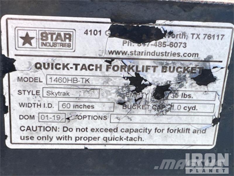 Star 1460HB-TK 60 in Quick-Tach Telehandler Bucket - Fi Baldes