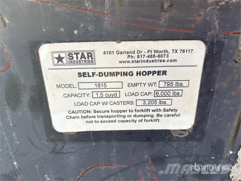 Star Industries 1815 1.5 cyd Self-Dumping Hopper Загрузочные бункеры