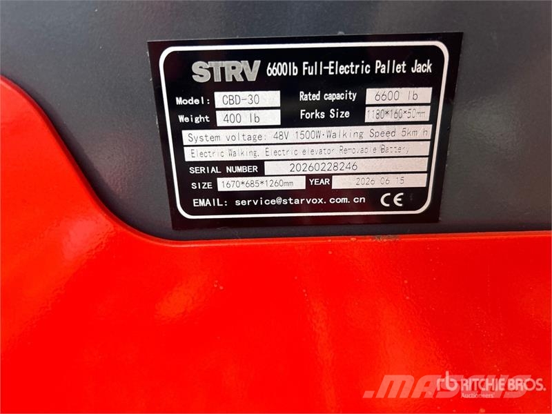 STARVOX CBD-30 6600 lb Electric Pallet Jack (Unuse Ručni paletni viličar