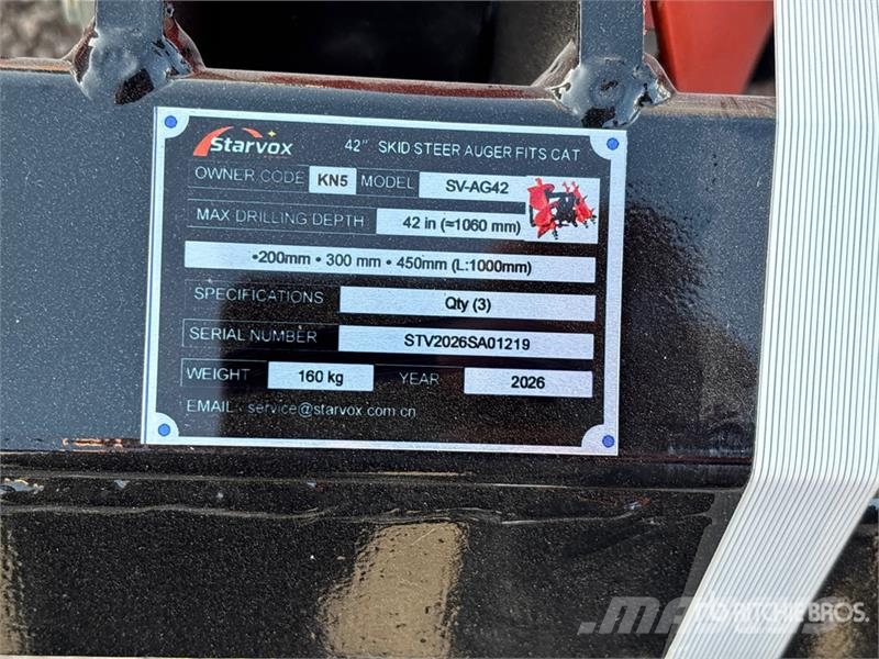 STARVOX SV-AG42 Skid Steer Auger (Unused) Borrar