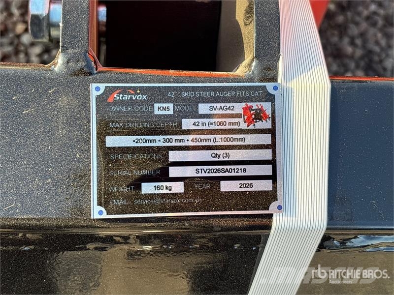 STARVOX SV-AG42 Skid Steer Auger (Unused) Borrar
