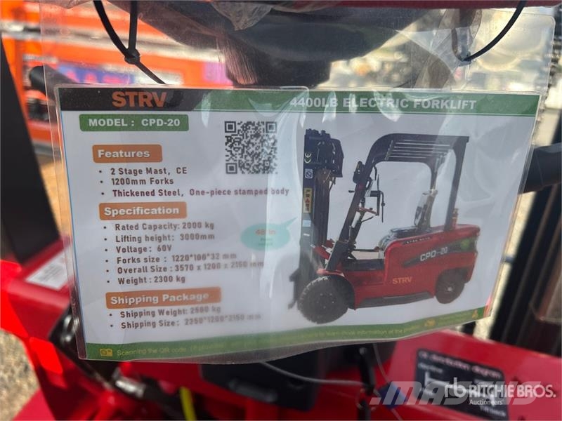 STRV CPD-20 4400 lb Electric Forklift (Unused) 전동 지게차