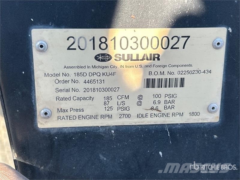 Sullair 185DPQ Kompresory