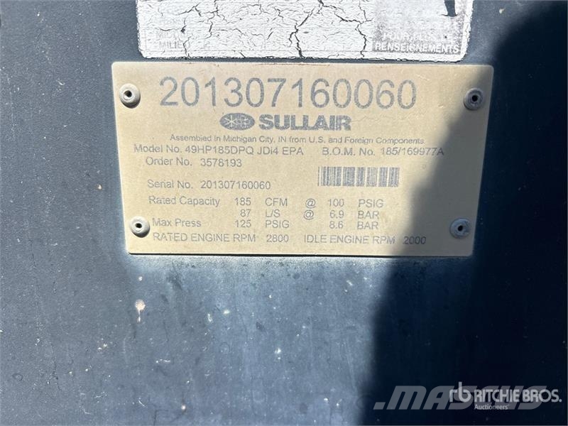 Sullair 185DPQ Kompressorer