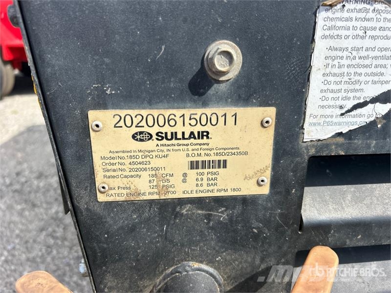 Sullair 185DPQ-KU-T3 185 cfm Mobile Air Compressor Kompresoriai