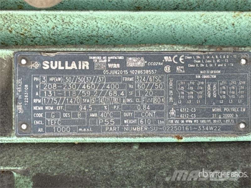 Sullair 3700 251 cfm Skid-Mounted Air Compressor Kompresory