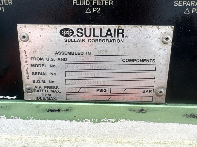 Sullair LS12-50H Skid-Mounted Electric Air Compressor Kompressorer