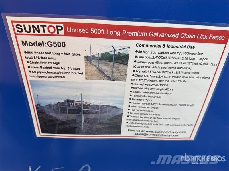 SUNTOP G500 500 ft x 7 ft Galvanized Chain Link Fe Equipement de clôture