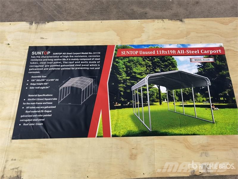 SUNTOP S1119 11 ft x 19 ft All-Steel Shed (Unused) Stålrammer