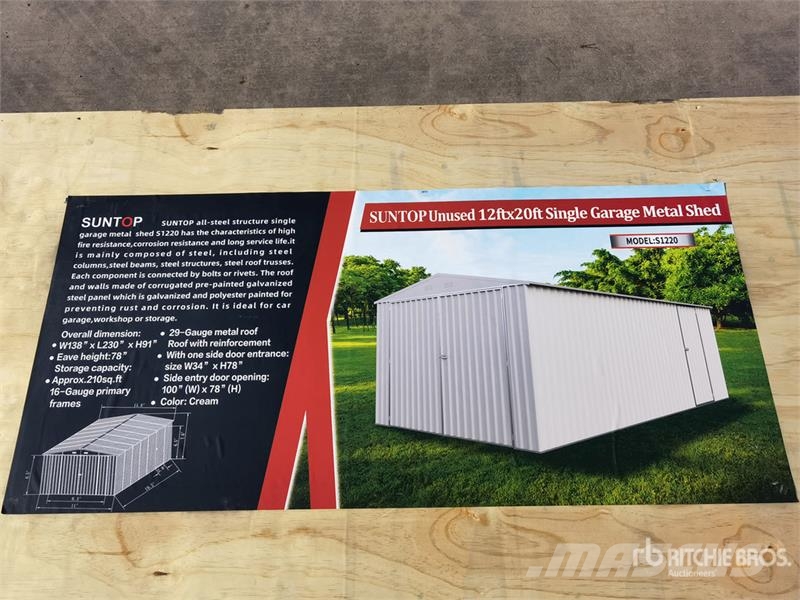  SUNTOP S1220 12 ft x 20 ft Metal Shed (Unused) Stålrammer
