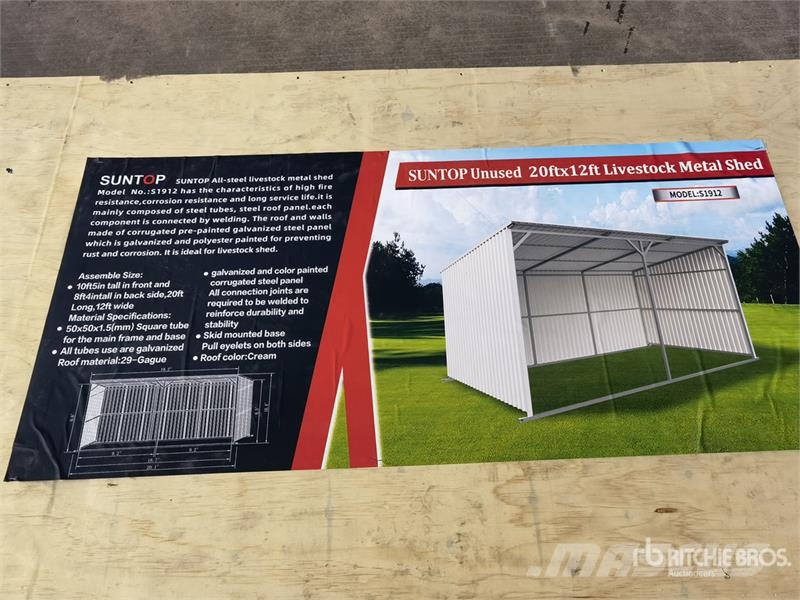  SUNTOP S1912 12 ft x 20 ft Shed (Unused) Otros equipos y accesorios para ganadería