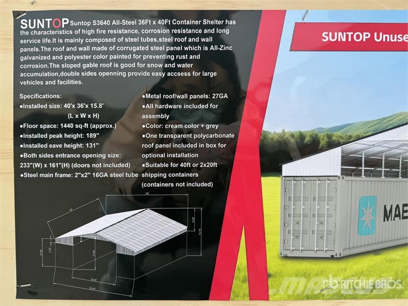 SUNTOP S3640 36 ft x 40 ft Container Shelter (Unus Строителство - Други